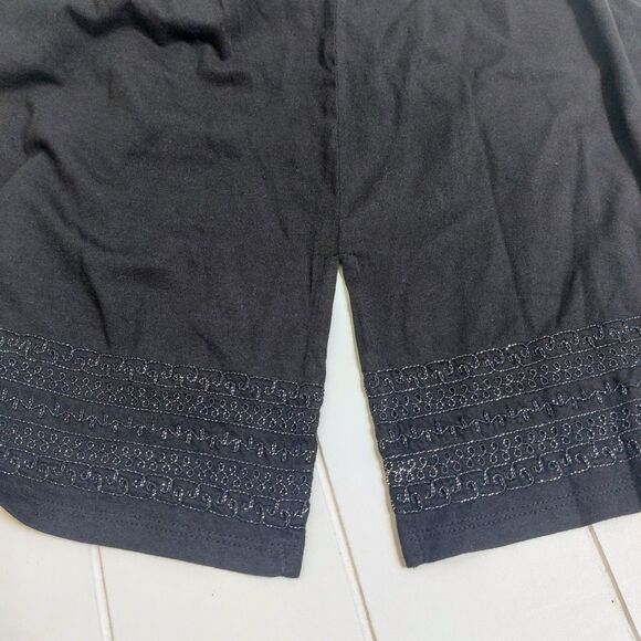 J Jill Women's XL Tunic Sparkle Metallic Embroidered Black Side Vents Shimmer - Picture 6 of 11